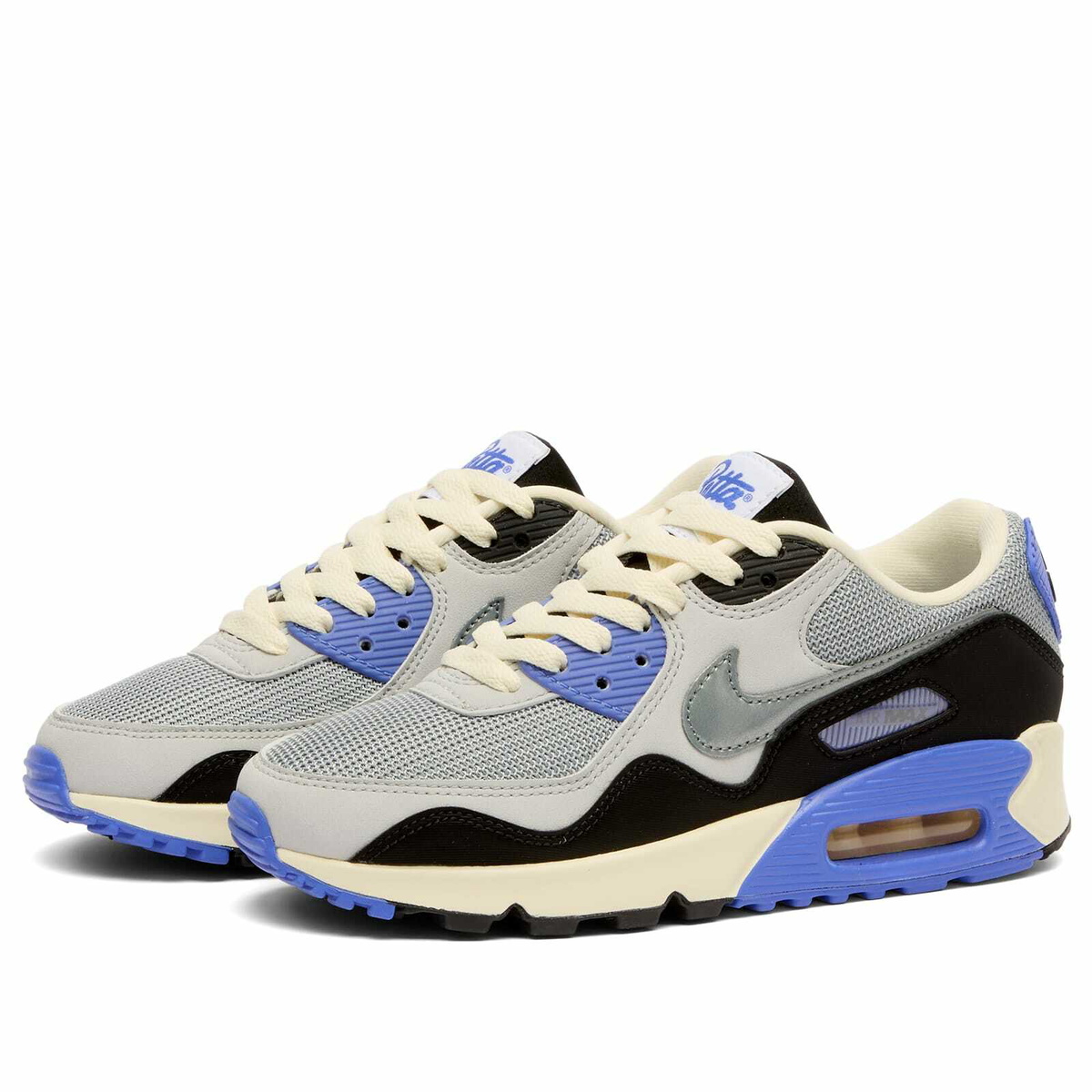 Nike x Patta Air max 90 SP Sneaker in Grey/Sapphire/Black