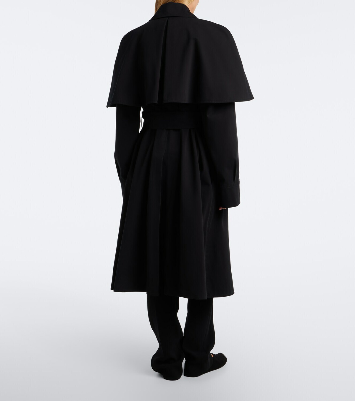 The Row Ayana caped cotton trench coat