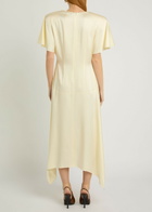Stella Mccartney Asymmetric Satin Midi Dress Cream
