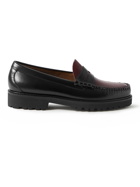 G.H. Bass & Co. - Weejun 90s Smooth and Croc-Effect Leather Penny Loafers - Black