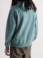 REMI RELIEF - Loopback Cotton-Jersey Hoodie - Blue