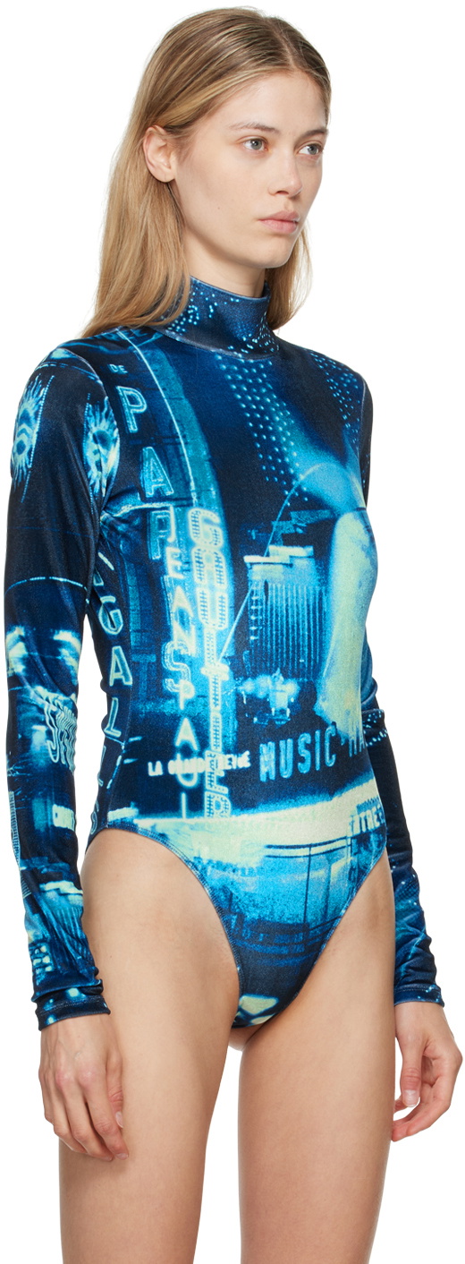 Jean Paul Gaultier Navy 'The Velvet Pigalle' Bodysuit