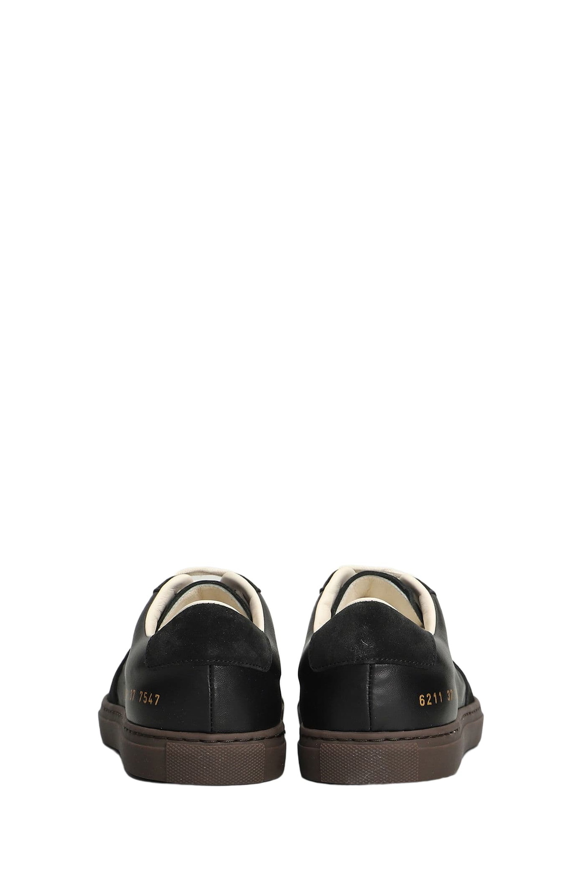 Common Projects Bball Slim Sneakers In Black Suede And Leather