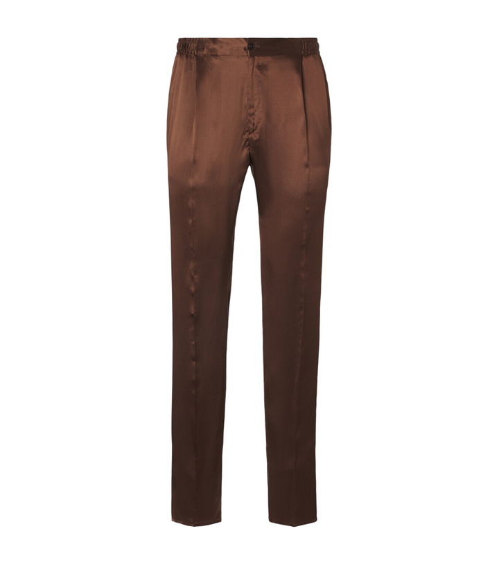 Photo: Rubinacci Reversible silk straight pants