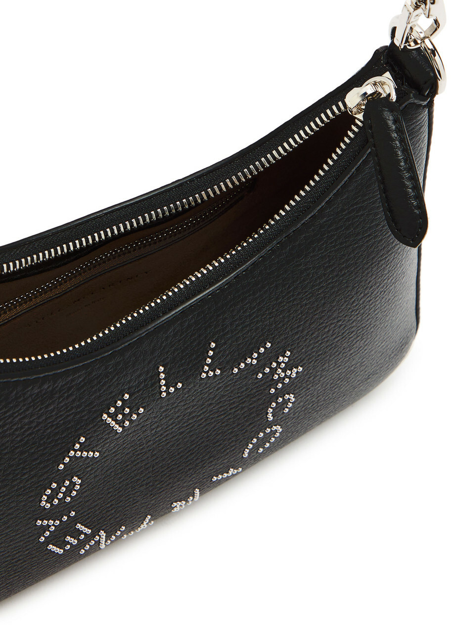 Stella Mccartney Studded-logo Faux Leather Shoulder bag - Black - One Size