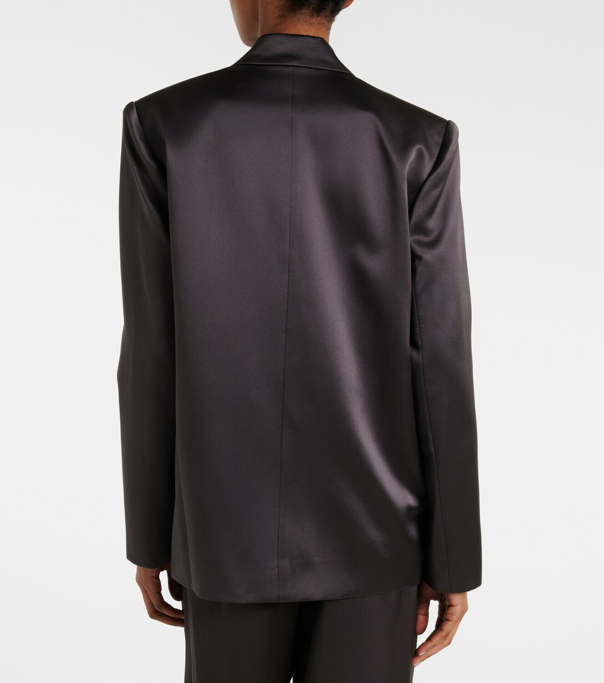 The Sei Double-breasted silk satin blazer