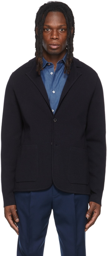 Photo: Paul Smith Navy Wool Cardigan Blazer