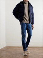 Zegna - Quilted Cashmere Down Hooded Jacket - Blue