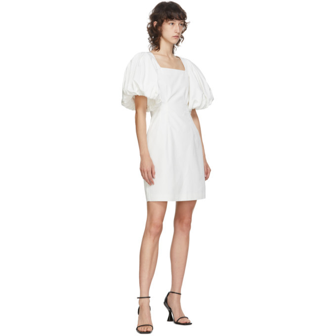 Edit White Balloon Sleeve Mini Dress