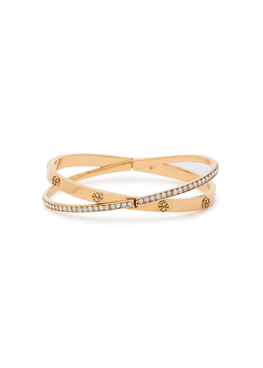 Tory Burch Icon Double Pavé 18kt Gold-plated Bracelet