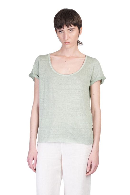 Photo: 120% Lino T-shirt In Green Linen