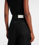 Xu Zhi Embellished distressed wide-leg jeans