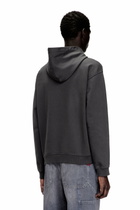 Diesel Cotton hoodie with D appliqué - Sweaters Mens in Grey