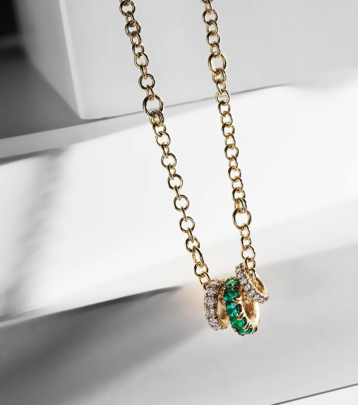 Spinelli Kilcollin Gravity 18kt gold chain necklace with diamond and emerald