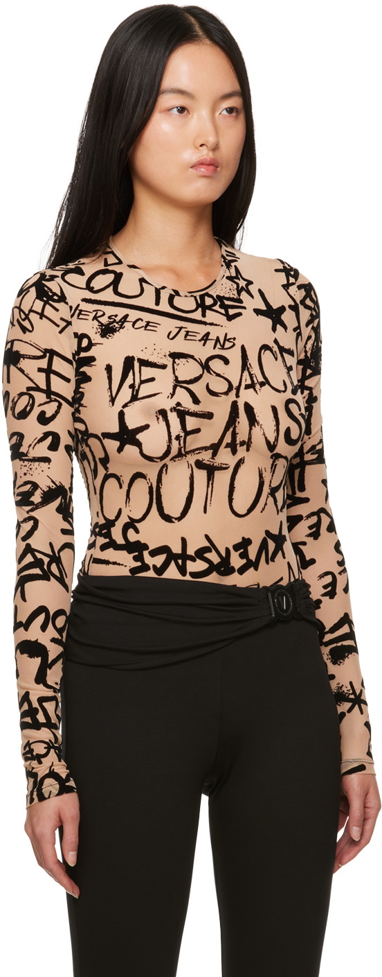 Versace Jeans Couture Black Buckle Bodysuit Versace