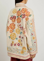 Free People Avery Floral-embroidered Denim Jacket White