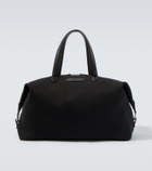 Brioni Leather-trimmed canvas duffel bag