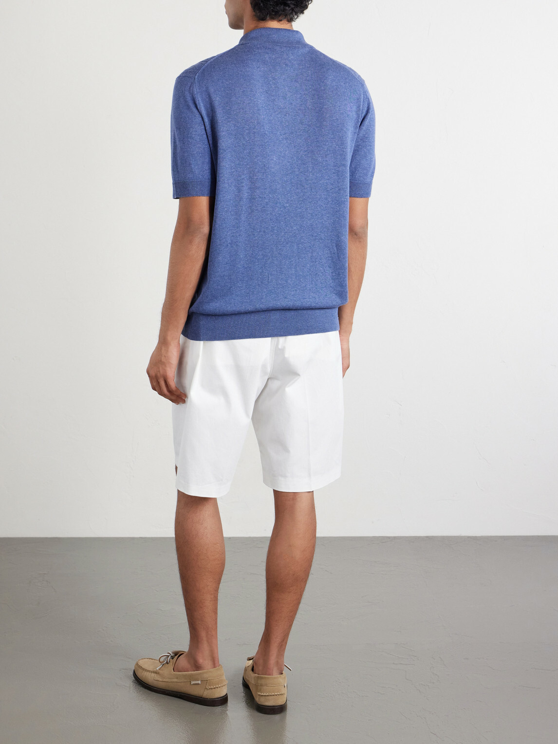 PIACENZA 1733 - Silk and Linen-Blend Polo Shirt - Blue