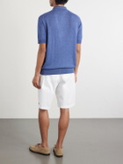 PIACENZA 1733 - Silk and Linen-Blend Polo Shirt - Blue