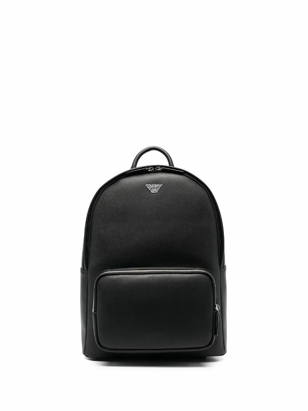 Photo: EMPORIO ARMANI - Logo Leather Backpack
