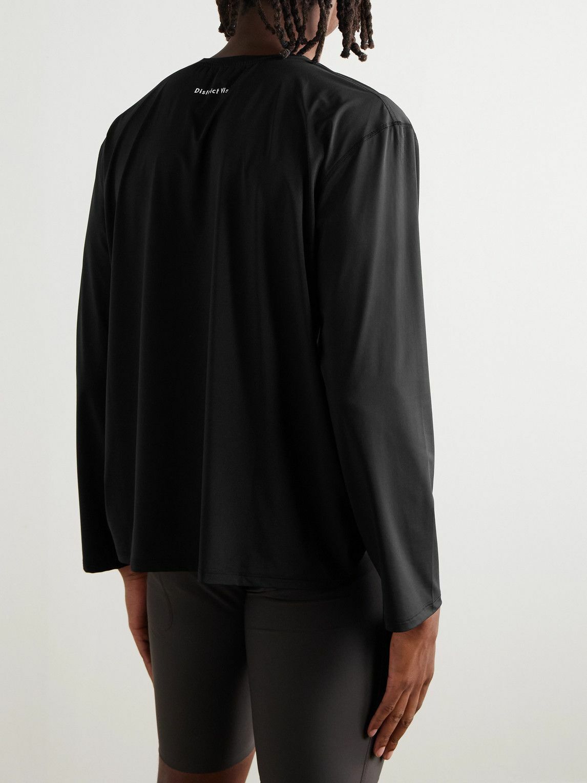 DISTRICT VISION - Logo-Print Stretch-Jersey T-Shirt - Black