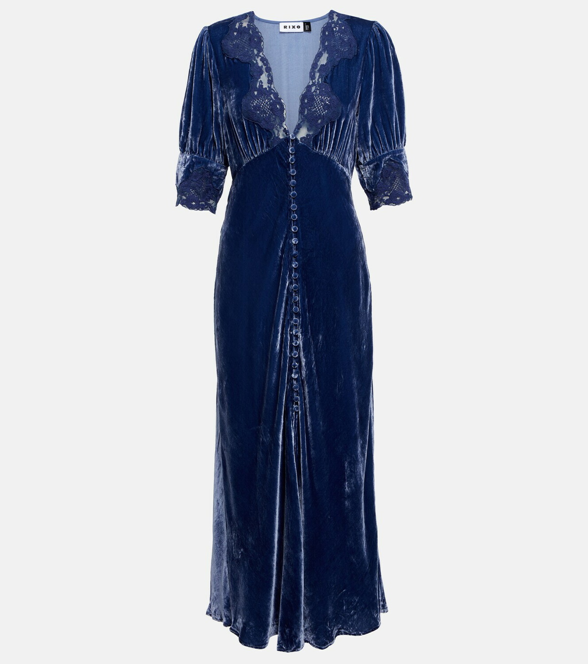 Rixo Simone velvet midi dress