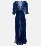Rixo Simone velvet midi dress