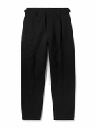 LEMAIRE - Carrot Tapered Pleated Cotton-Drill Trousers - Black