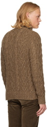 RRL Taupe Recycled Wool Turtleneck