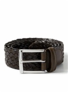 Anderson's - 3.5cm Woven Leather Belt - Brown