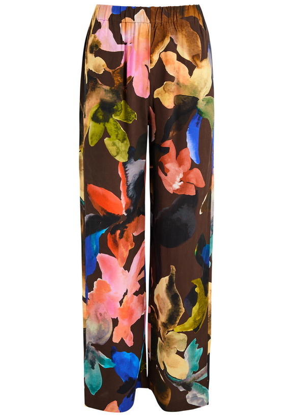 Photo: Stine Goya Floral-print Matte Satin Trousers Multicoloured
