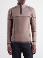 BOGNER - Marino Panelled Stretch-Jersey Half-Zip Ski Mid-Layer - Brown
