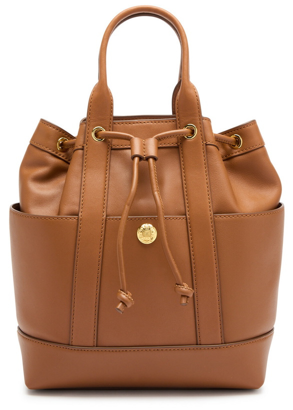 Photo: Veronica Beard Goody Leather Bucket bag - Brown - One Size