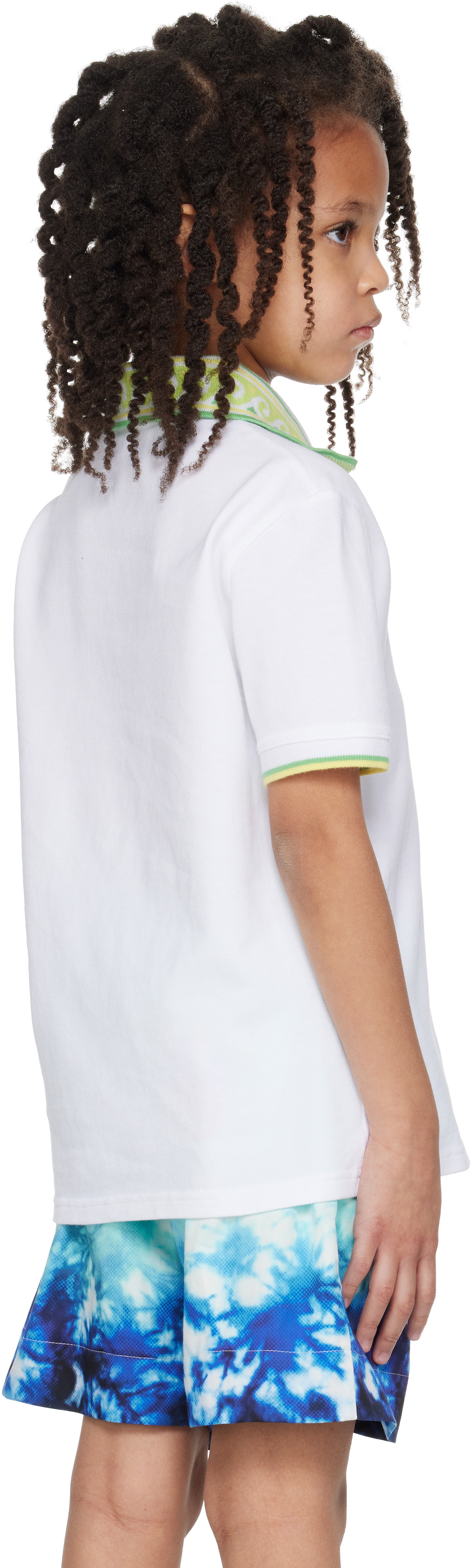 Casablanca Kids White Laurel Collar Polo