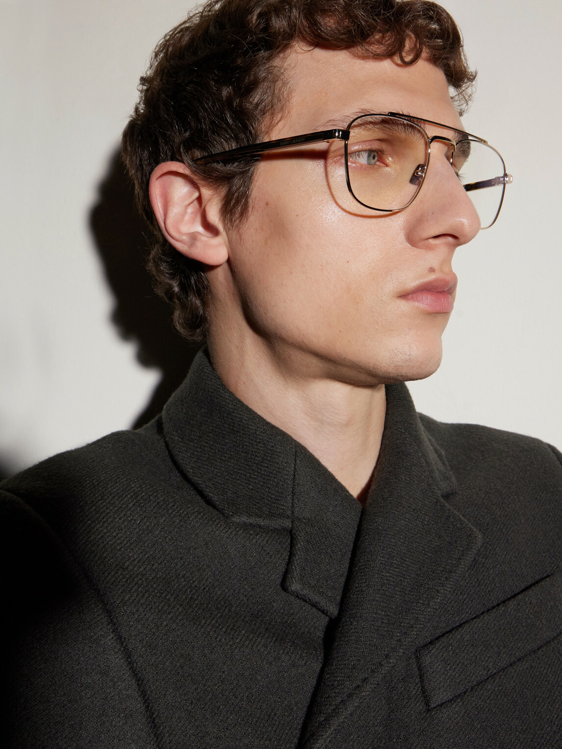 SAINT LAURENT - Pilot viator-Style Gold-Tone Optical Glasses