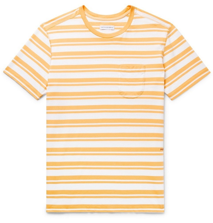 Photo: Pop Trading Company - Striped Cotton-Jersey T-Shirt - Men - Yellow
