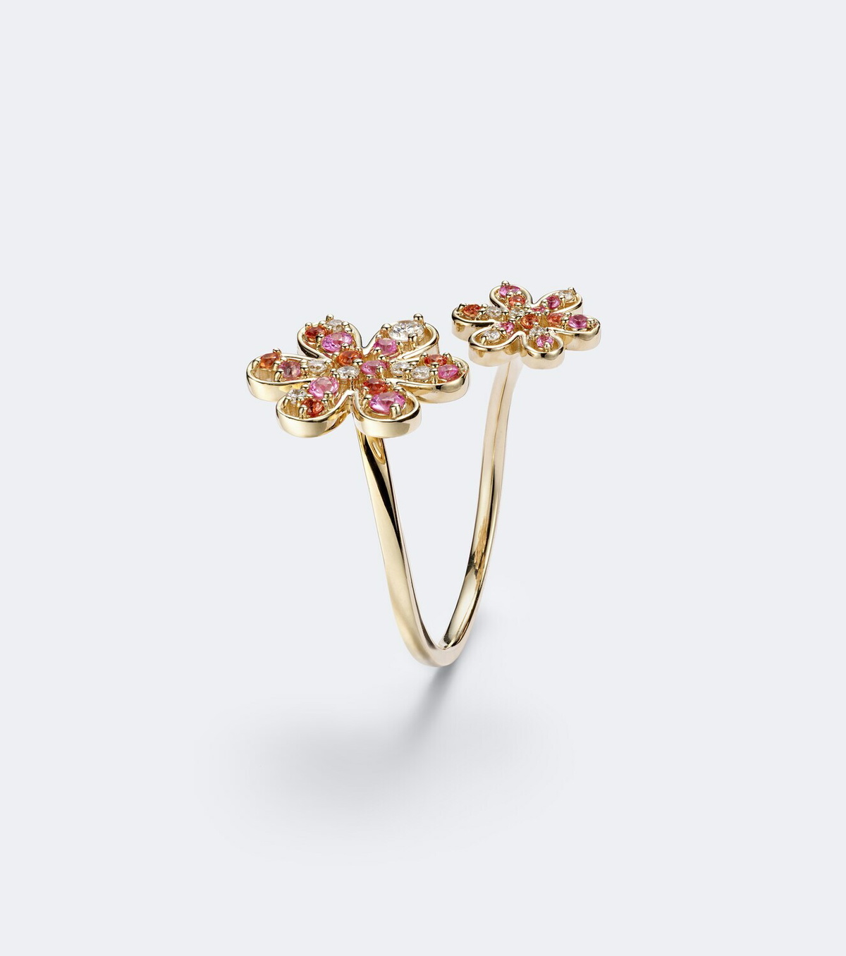 Sydney Evan 14kt gold ring with sapphires and diamonds