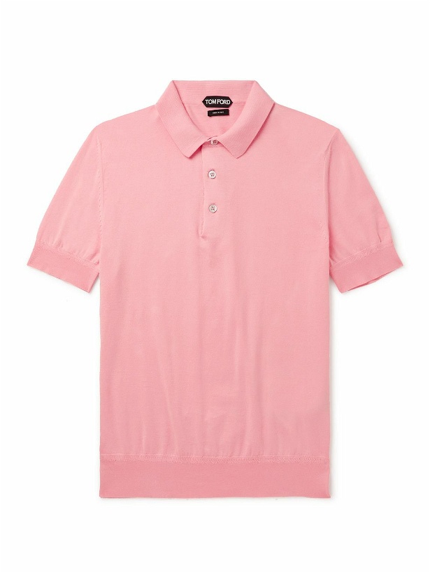 Photo: TOM FORD - Slim-Fit Cashmere and Silk-Blend Polo Shirt - Pink