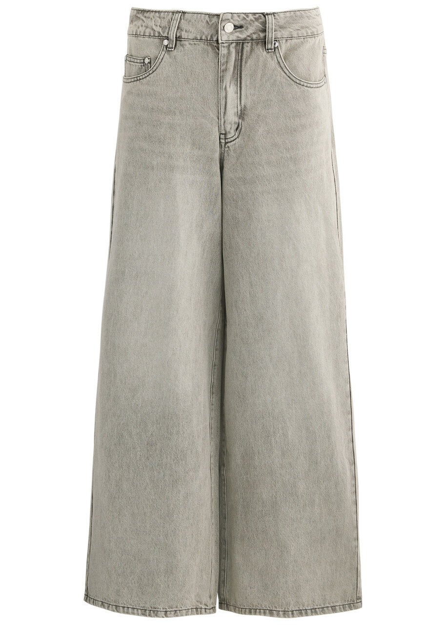 House OF Sunny Lace-up Wide-leg Jeans Grey