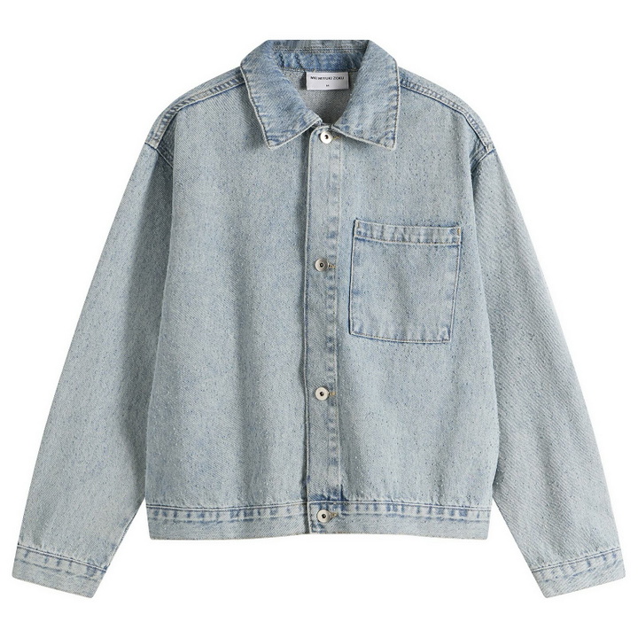 Photo: MKI Men's Twisted Weave Trucker Jacket in Bleach Wash