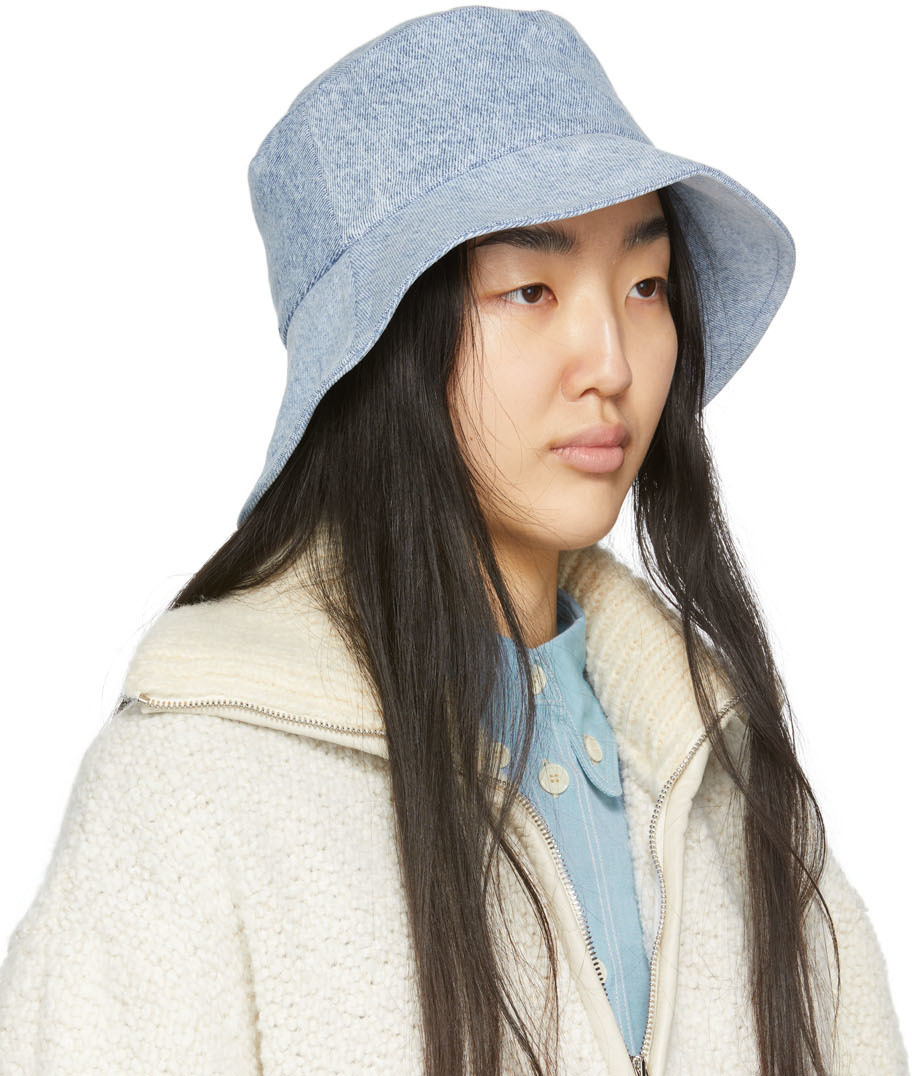 Isabel Marant Blue Denim Loiena Bucket Hat Isabel Marant