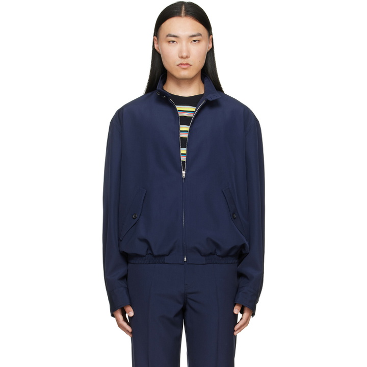 Photo: Marni Navy Embroidered-Logo Jacket