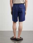 Eleventy - Wide-Leg Lyocell and Linen-Blend Twill Shorts - Blue