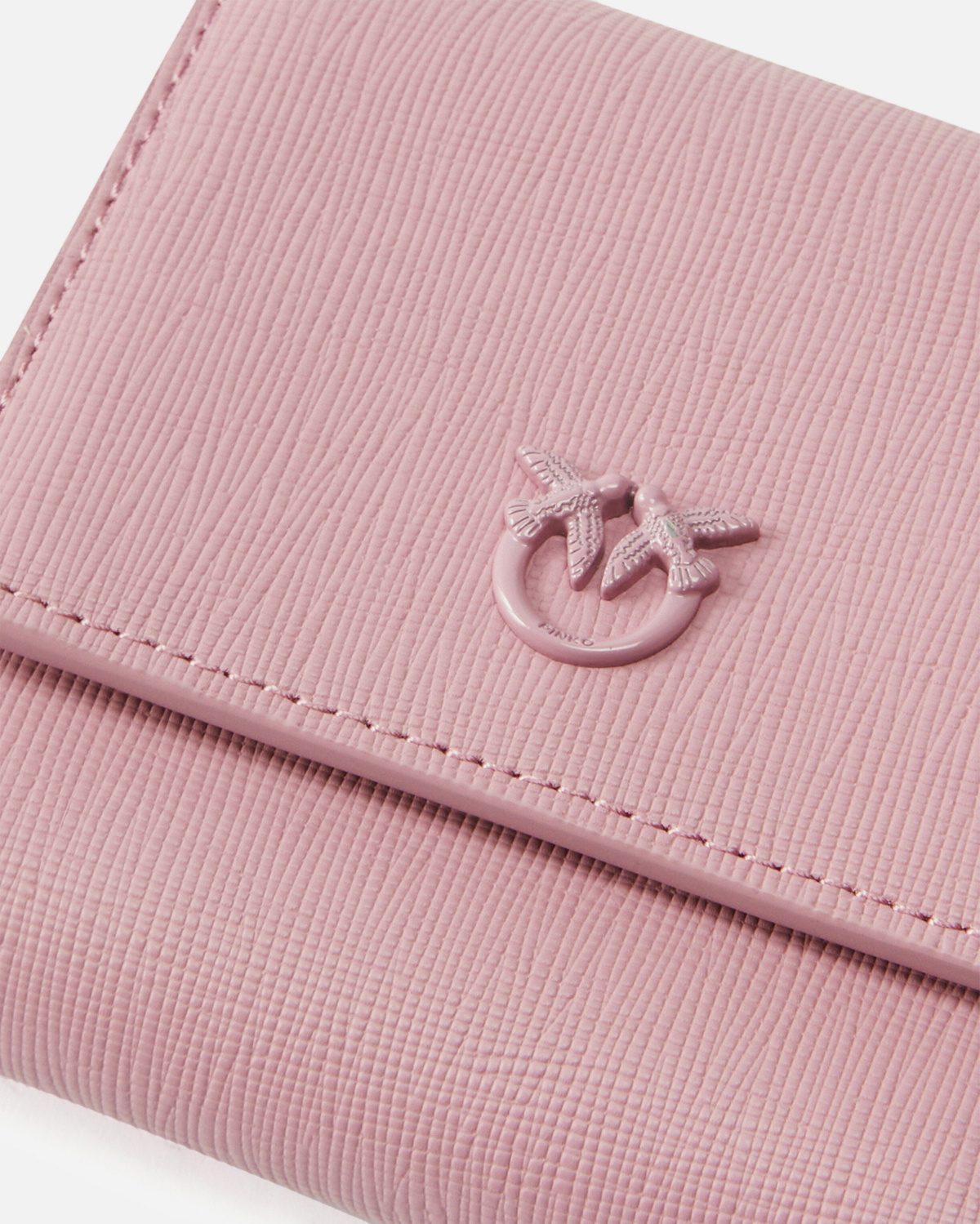 Pinko Square Saffiano Leather Coin Purse Purple Block Color