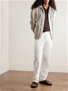 SMR Days - Malibu Straight-Leg Striped Organic Cotton Drawstring Trousers - White