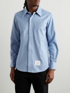 Thom Browne - Button Down-Collar Logo-Appliquéd Cotton-Twill Shirt - Blue