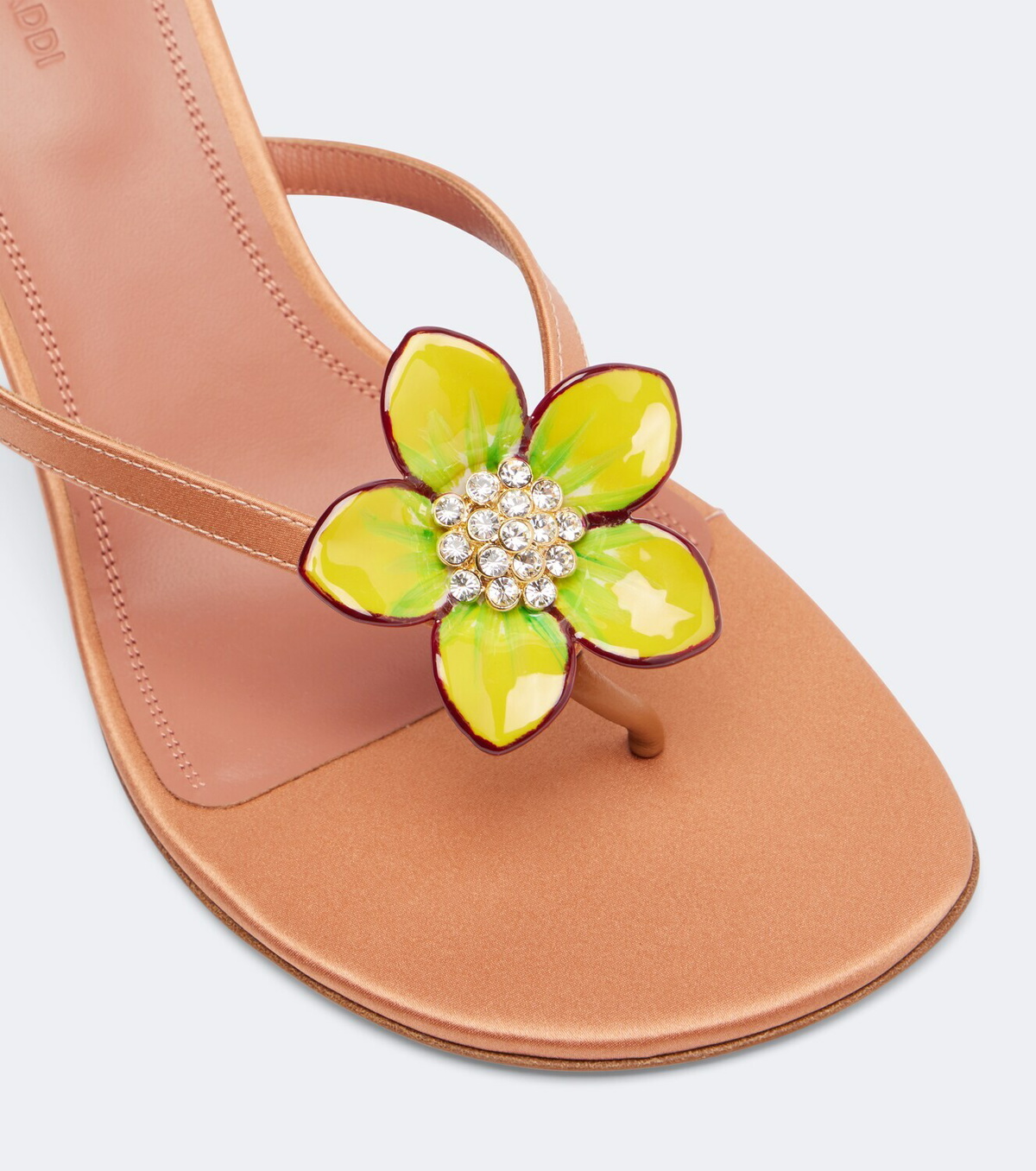 Amina Muaddi Vittoria embellished satin thong sandals