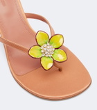 Amina Muaddi Vittoria embellished satin thong sandals