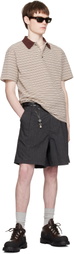 COOR Gray Two Tuck Linen Shorts