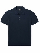A.P.C. - Gregory Slim-Fit Logo-Embroidered Cotton and Cashmere-Blend Polo Shirt - Blue
